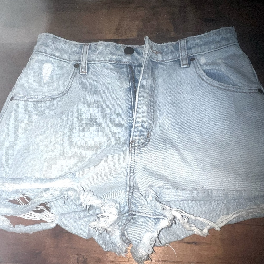 Rollas distressed jean shorts